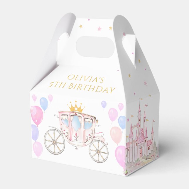 Princess Castle Birthday Party Favor Box (Front Side)