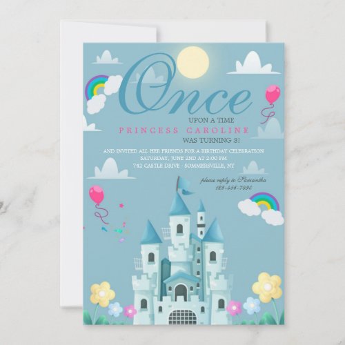 Princess Castle Birthday Party Invitation