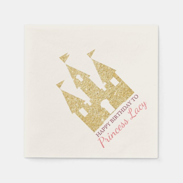 Princess Castle Birthday Party Paper Napkins (Front)