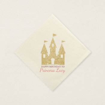 Princess Castle Birthday Party Paper Napkins by RedefinedDesigns at Zazzle