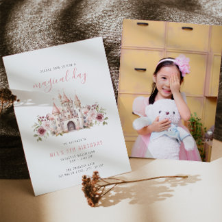 Princess Castle Birthday Photo Invitation Girls