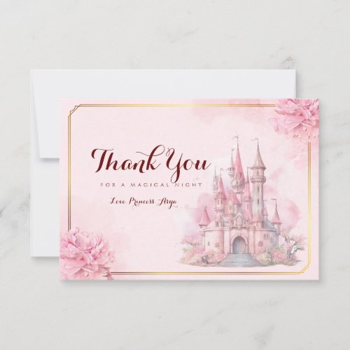 Princess Castle Birthday Thank You Card