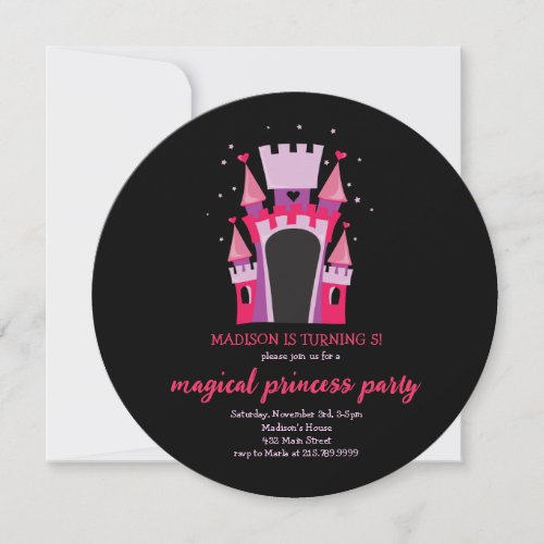 PRINCESS CASTLE BOUNCE HOUSE Birthday Party Invitation