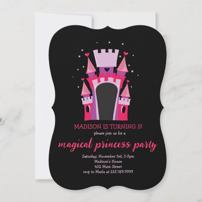 PRINCESS CASTLE BOUNCE HOUSE Birthday Party Invitation (Front)