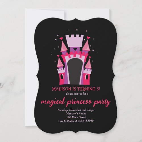 PRINCESS CASTLE BOUNCE HOUSE Birthday Party Invitation