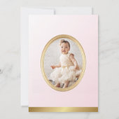 Princess Castle Carriage Pink Gold Girl Photo Invitation (Back)