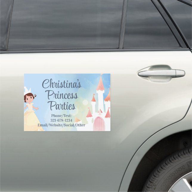 Princess Castle Childrens Girls Party Daycare  Car Magnet (In Situ)