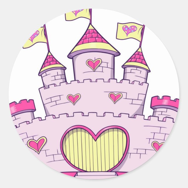Princess castle classic round sticker (Front)