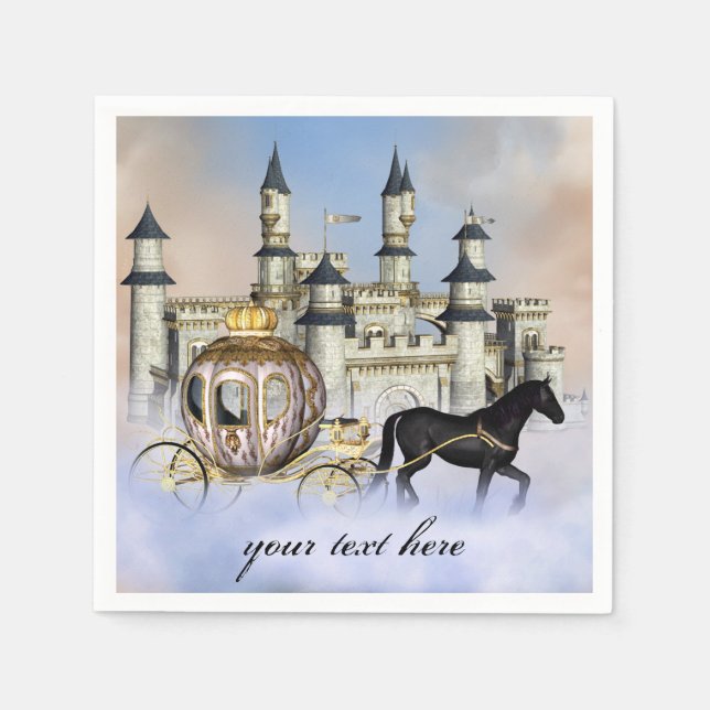 Princess Castle Fairy Tale Paper Napkins (Front)