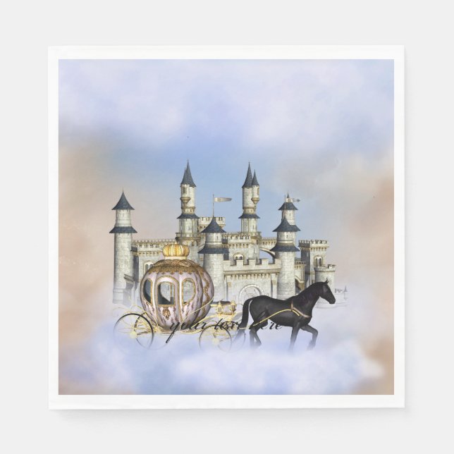 Princess Castle Fairy Tale Paper Napkins (Front)
