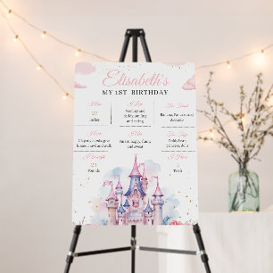 Princess Castle Fairytale 1st Birthday Milestone Foam Board