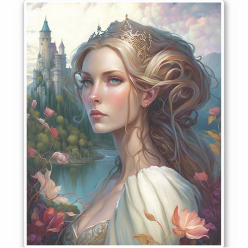 Princess Castle Fantasy Art Sticker