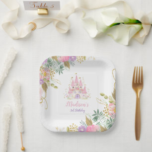Princess Castle Favor Tags Paper Plates