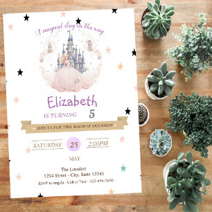 Princess Castle Hearts Birthday Invitation