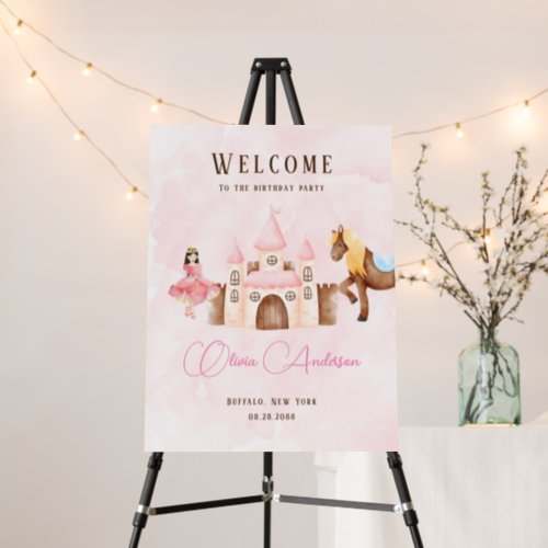 Princess Castle Horse Birthday Party Welcome Sign