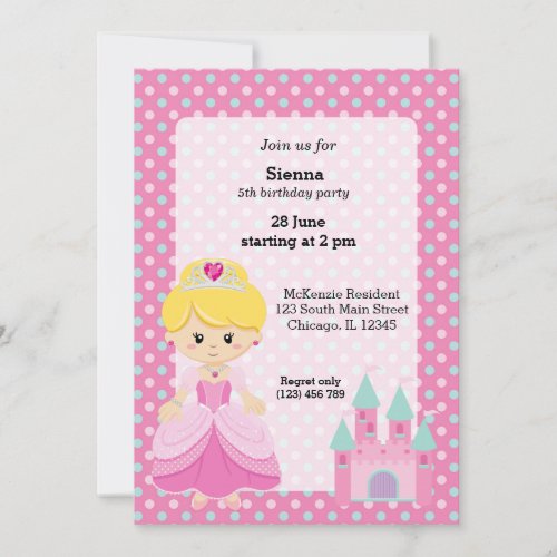 Princess  Castle Invitation