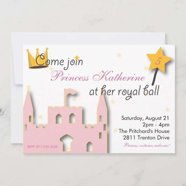Princess Castle Invitation (Front)
