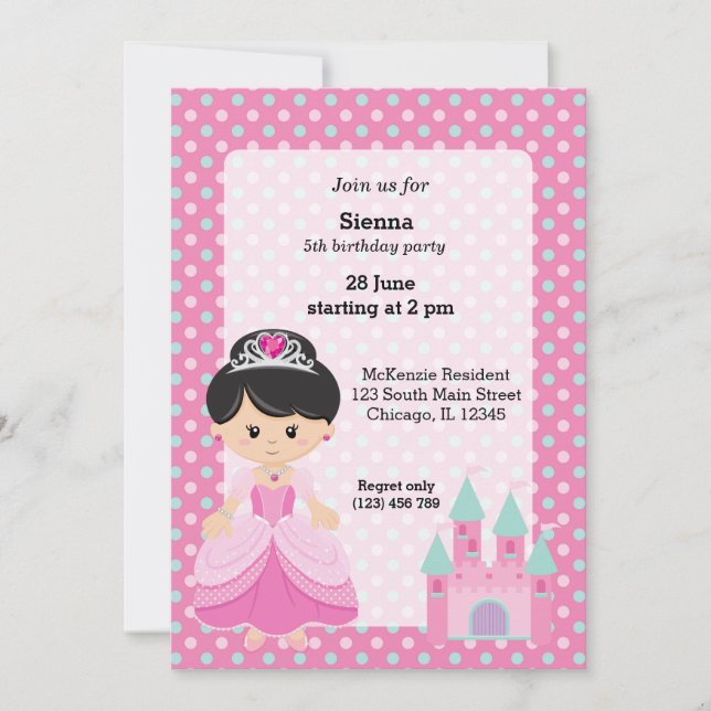 Princess & Castle Invitation (Front)