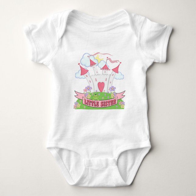 Princess Castle Little Sister Baby Bodysuit (Front)