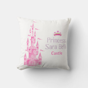 Princess Castle Personalize with Name Throw Pillow