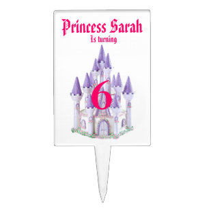 Princess Castle Personalized Cake Pick Template