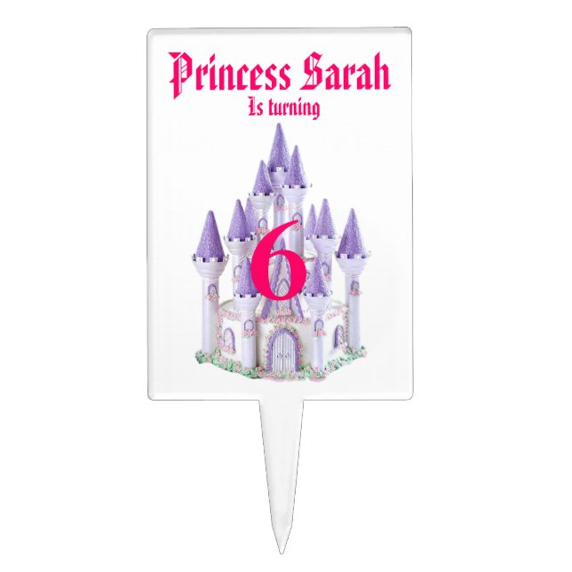 Princess Castle Personalized Cake Pick Template (Front)