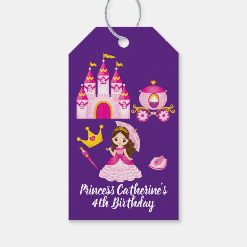 Princess Castle Personalized Name Girls Birthday Gift Tags