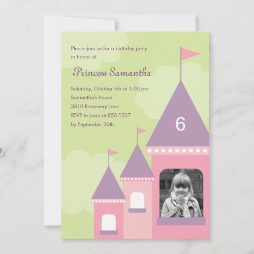 Princess Castle Photo Birthday Invitation