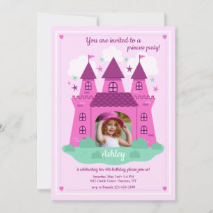 Princess Castle Photo Birthday Party Invitation