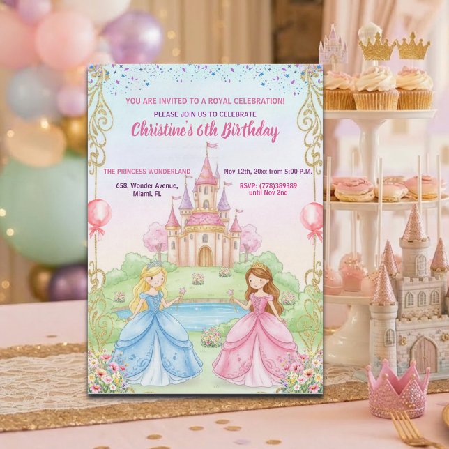 Princess Castle Royal 6th Birthday Party Invitation (Creator Uploaded)
