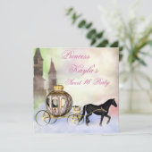 Princess Castle Royal Carriage Princess Sweet 16 Invitation (Standing Front)
