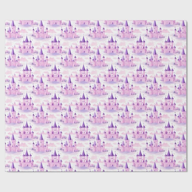 Princess Castle Seamless Pattern Wrapping Paper (Flat)