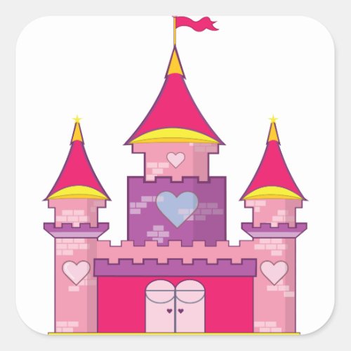 Princess Castle Square Sticker