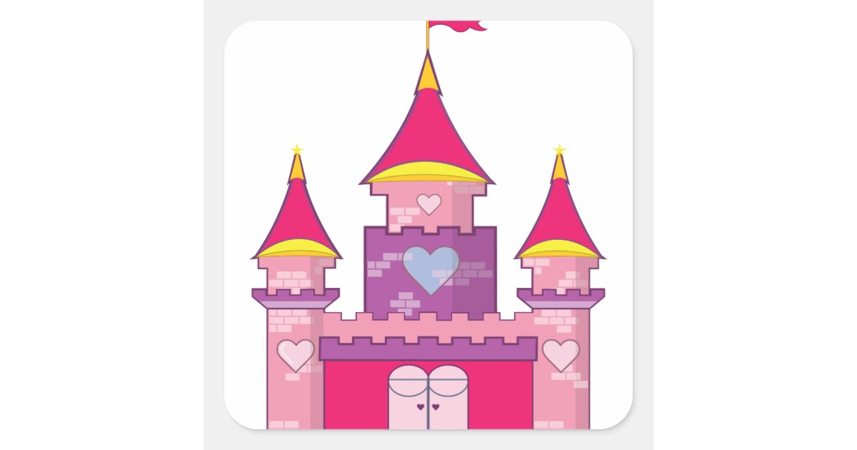 Princess Castle Square Sticker | Zazzle