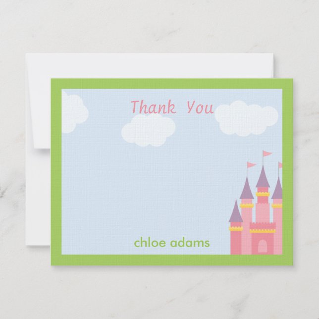 Princess Castle Thank You Card (Front)