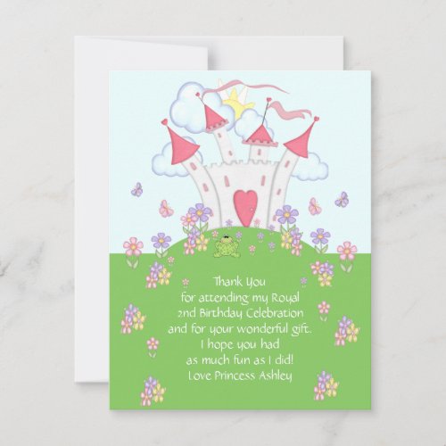 Princess Castle Thank You Flat Card Custom Invitations