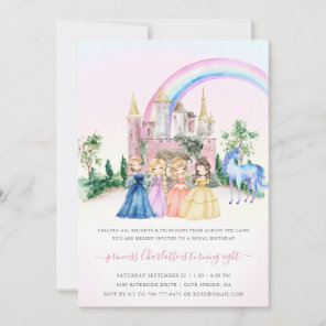 Princess Castle Unicorn | Fairy Tale Birthday Invitation