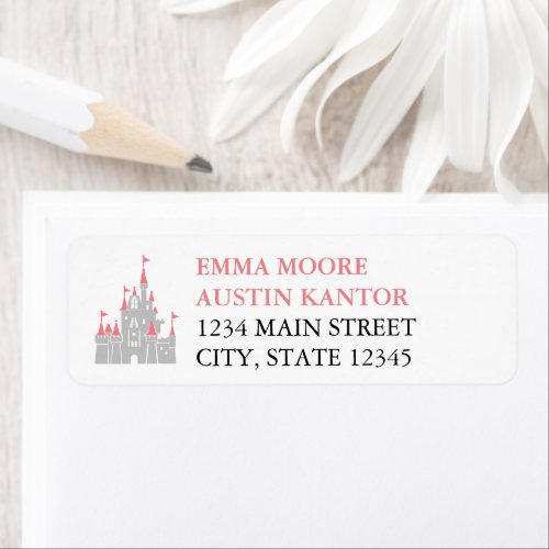 Princess Castle Wedding Return Address Label