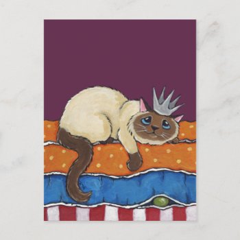 Princess Cat And The Pea Art Postcard by LisaMarieArt at Zazzle