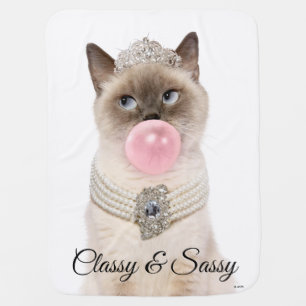 Princess Cat Blowing Bubble Gum Baby Blanket