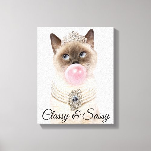 Princess Cat Blowing Bubble Gum Canvas Print