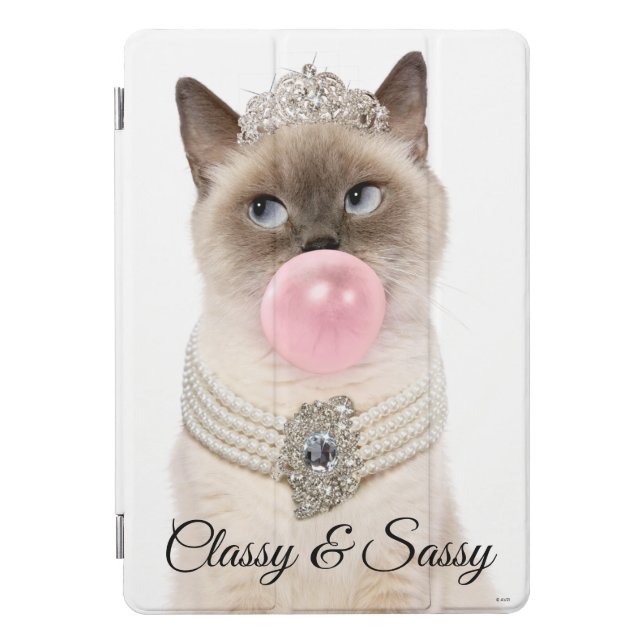 Princess Cat Blowing Bubble Gum iPad Pro Cover (Front)