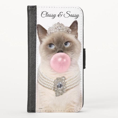 Princess Cat Blowing Bubble Gum iPhone X Wallet Case
