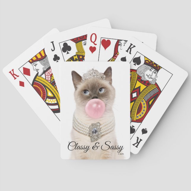 Princess Cat Blowing Bubble Gum Poker Cards (Back)