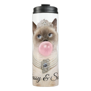 Princess Cat Blowing Bubble Gum Thermal Tumbler