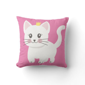 Princess Cat Throw Pillow