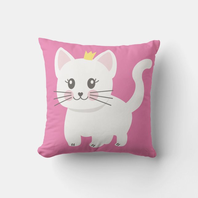 Princess Cat Throw Pillow (Front)