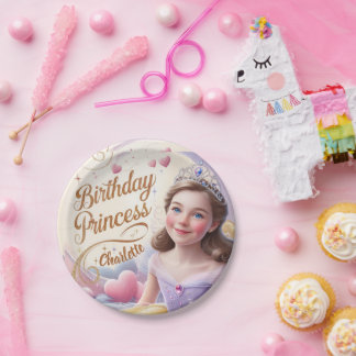 Princess Celebration Happy Birthday Paper Plates