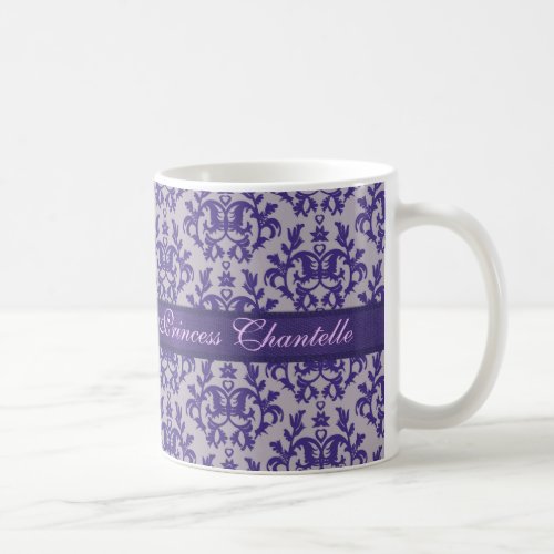 Princess Chantelle damask purple grey mug