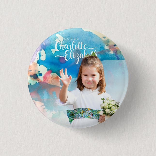 Princess  Charlotte Elizabeth  6th Birthday Magnet Button (Front)